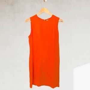 Cynthia Rowley 100% Silk Orange Shift Dress | 8